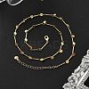 Brass Flat Round Pendant Necklaces NJEW-F329-02G-1
