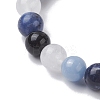 Natural Mixed Gemstone Round Beaded Stretch Bracelets for Women BJEW-JB10086-02-3
