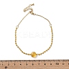 304 Stainless Steel Glass Beads Link Chain Bracelets BJEW-A036-14G-02-5