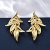 Leaf Brass Stud Earrings EJEW-R025-20G-1