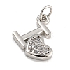 Rack Plating Brass Micro Pave Clear Cubic Zirconia Charms KK-U030-22P-2