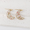 Moon 304 Stainless Steel Dangle Earrings WG43EF9-08-1