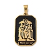 Ion Plating(IP) 304 Stainless Steel Enamel Pendants STAS-Q003-01G-06-1