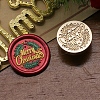 Merry Christmas Series Wax Seal Brass Stamp Head AJEW-M037-01G-03-1