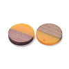 8 Colors Resin & Walnut Wood Pendants RESI-X0001-30B-2