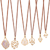 6Pcs 3 Styles Crystal Holder Cage Necklace MAK-SC0001-41G-1
