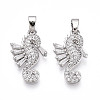 Brass Micro Pave Cubic Zirconia Pendants KK-N257-13P-1