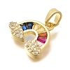 Rack Plating Brass Micro Pave Clear Cubic Zirconia Pendants KK-M309-31G-2