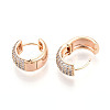Brass Micro Pave Clear Cubic Zirconia Hoop Earrings EJEW-T048-48G-3