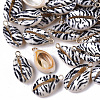 Printed Natural Cowrie Shell Pendants X-SSHEL-R047-02-A01-1