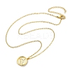 304 Stainless Steel Cubic Zirconia Constellation Flat Round Pendants LS-STAS-S145-01G-1