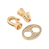 Brass Pave Clear Cubic Zirconia Fold Over Clasps KK-Z066-01G-2