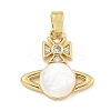 Brass with Clear Cubic Zirconia with Sea Shell Pendants KK-Q820-20G-1