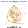 304 Stainless Steel Enamel Pendants STAS-OY006-55G-2