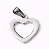 Tarnish Resistant 304 Stainless Steel Open Heart Pendants STAS-I127-030P-1