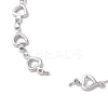 304 Stainless Steel Hollow Heart Link Chain Bracelet Makings for Women AJEW-JB01340-02-2