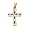 Ion Plating(IP) 304 Stainless Steel Enamel Rhinestone Pendants STAS-Q325-05L-G-1