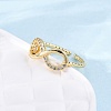 Brass Micro Pave Clear Cubic Zirconia Cuff Rings for Women RJEW-U047-21G-3