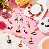 Alloy Enamel Rhinestone Locking Stitch Markers HJEW-AB00112-5