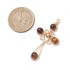 4Pcs 4 Styles Natural Tiger Eye Pendants PALLOY-TA00326-03-2