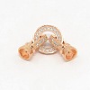 Brass Micro Pave Cubic Zirconia Fold Over Clasps ZIRC-P003-27RG-2