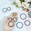 WADORN 8Pcs 4 Styles Zinc Alloy Spring Gate Rings FIND-WR0008-49-3