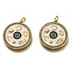 Brass Micro Pave Clear Cubic Zirconia Pendants ZIRC-B0003-09G-1