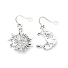 Resin Beaded Moon and Sun Asymmetrical Earrings LS-EJEW-C036-01B-2