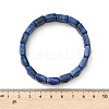 Square Dyed Natural Lapis Lazuli Beads Stretch Bracelets for Women Men BJEW-C097-06M-5