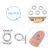 Unicraftale 100Pcs 304 Stainless Steel Textured Jump Rings STAS-UN0041-17-2