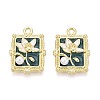 Rack Plating Alloy Enamel Pendants ENAM-N065-04KCG-1