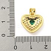 Heart Rack Plating Brass Micro Pave Cubic Zirconia Charms KK-Z053-17G-03-3