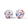 Independence Day Theme Wood European Beads WOOD-Z005-01B-02-2