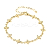 Virgin Mary Theme Brass Micro Pave Clear Cubic Zirconia Link Chain Bracelets for Women BJEW-A090-08A-G-4