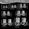 84pcs 7 styles U-Shaped 304 Stainless Steel Clasp STAS-SC0009-13-2