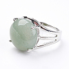 Adjustable Natural Green Aventurine Finger Rings LS-RJEW-F075-01K-2