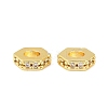 Brass Micro Pave Clear Cubic Zirconia European Beads KK-C142-11B-G-1