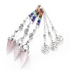 Chakra Jewelry Natural Rose Quartz Cone Dowsing Pendulums G-G771-E06-1
