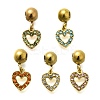 304 Stainless Steel Rhinestone Charms STAS-M109-05G-1