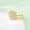 Brass Micro Pave Cubic Zirconia Adjustable Cuff Rings for Women RJEW-U053-09G-3