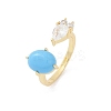 Oval Synthetic Turquoise Rings KK-P299-11G-4