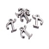 Gunmetal Plated Alloy Letter Pendants PALLOY-P097-03-T-2