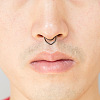 V-Shaped 316L Surgical Stainless Steel No Piercing Circular/Horseshoe Barbell Nose Rings WGED930-02-2
