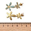 304 Stainless Steel Enamel Flower Dangle Stud Earrings LS-EJEW-G451-02G-3