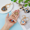 4Pcs 4 Styles Alloy Rhinestone Keychain KEYC-DC0001-21-3