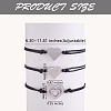 3Pcs 3 Style 430 Stainless Steel Heart Link Bracelets Set JB727A-3
