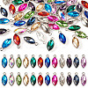 48Pcs 12 Colors Zinc Alloy Glass Pendants GLAA-TA0003-24-1