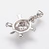 Brass Micro Pave Cubic Zirconia Pendants ZIRC-G104-23P-3