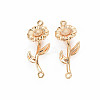 Brass Birth Flower Connector Charms LS-X-KK-S364-231-1