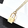 304 Stainless Steel Rolo Chain Pendant Necklaces NJEW-S444-01G-05-4